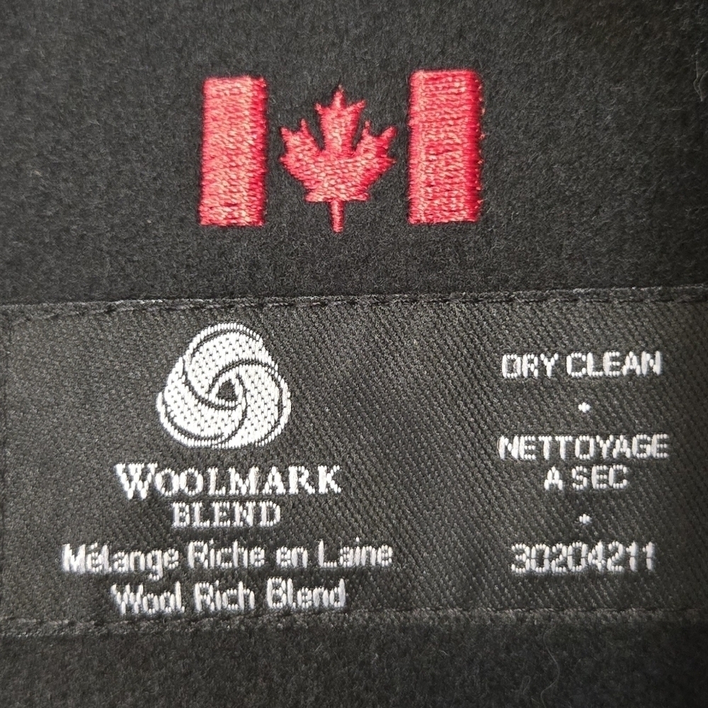 Le Château Woolmark Black Wool Blend Coat – XXS Fitted Long Jacket - Picture 9 of 12